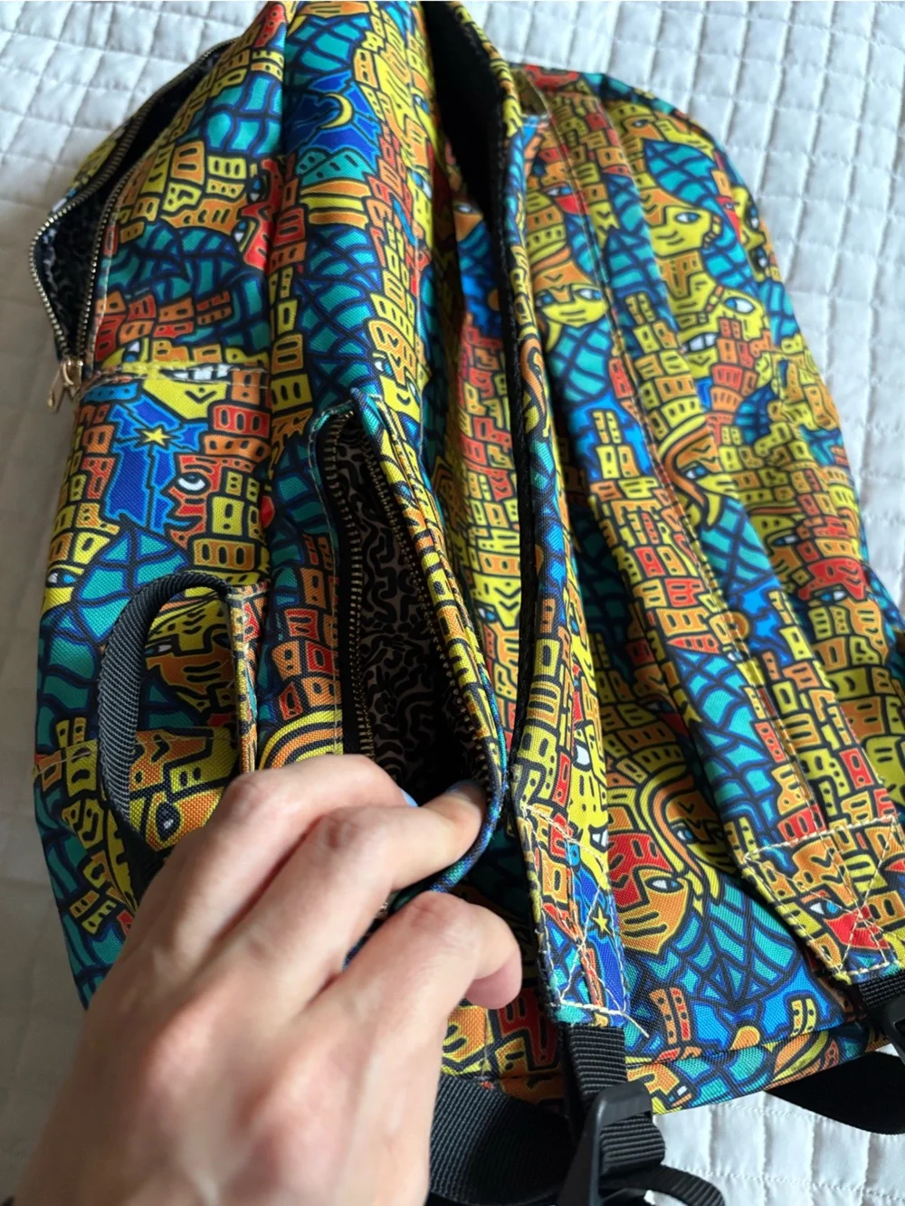 Jaima Art Multicolor Printed Backpack